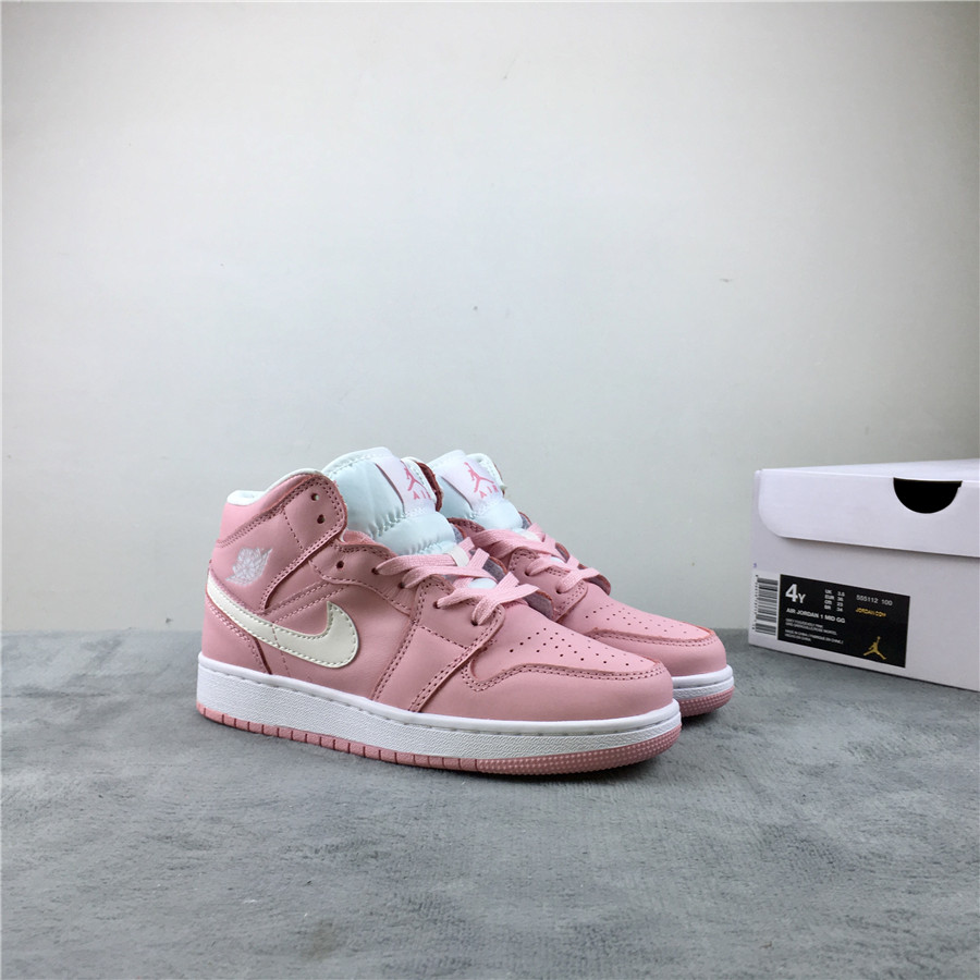 Women Air Jordan 1 MID GG Pink Shoes - Click Image to Close